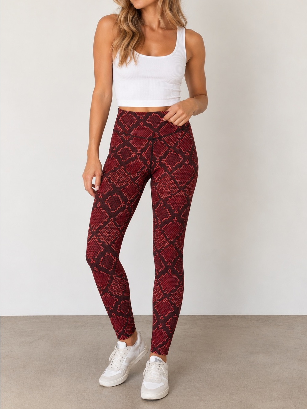 Balance Athletica Red and Black Snake-Print Kids Leggings